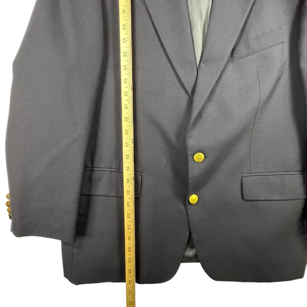 Polo University Club Blazer Wool Gold Two Button‎ Classic Sport Coat Jacket 46R